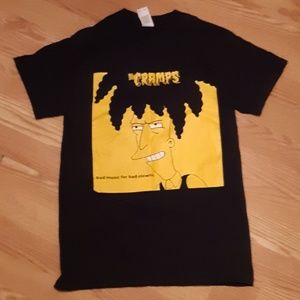 Simpsons Sideshow Bob The Cramps Graphic Band Tee